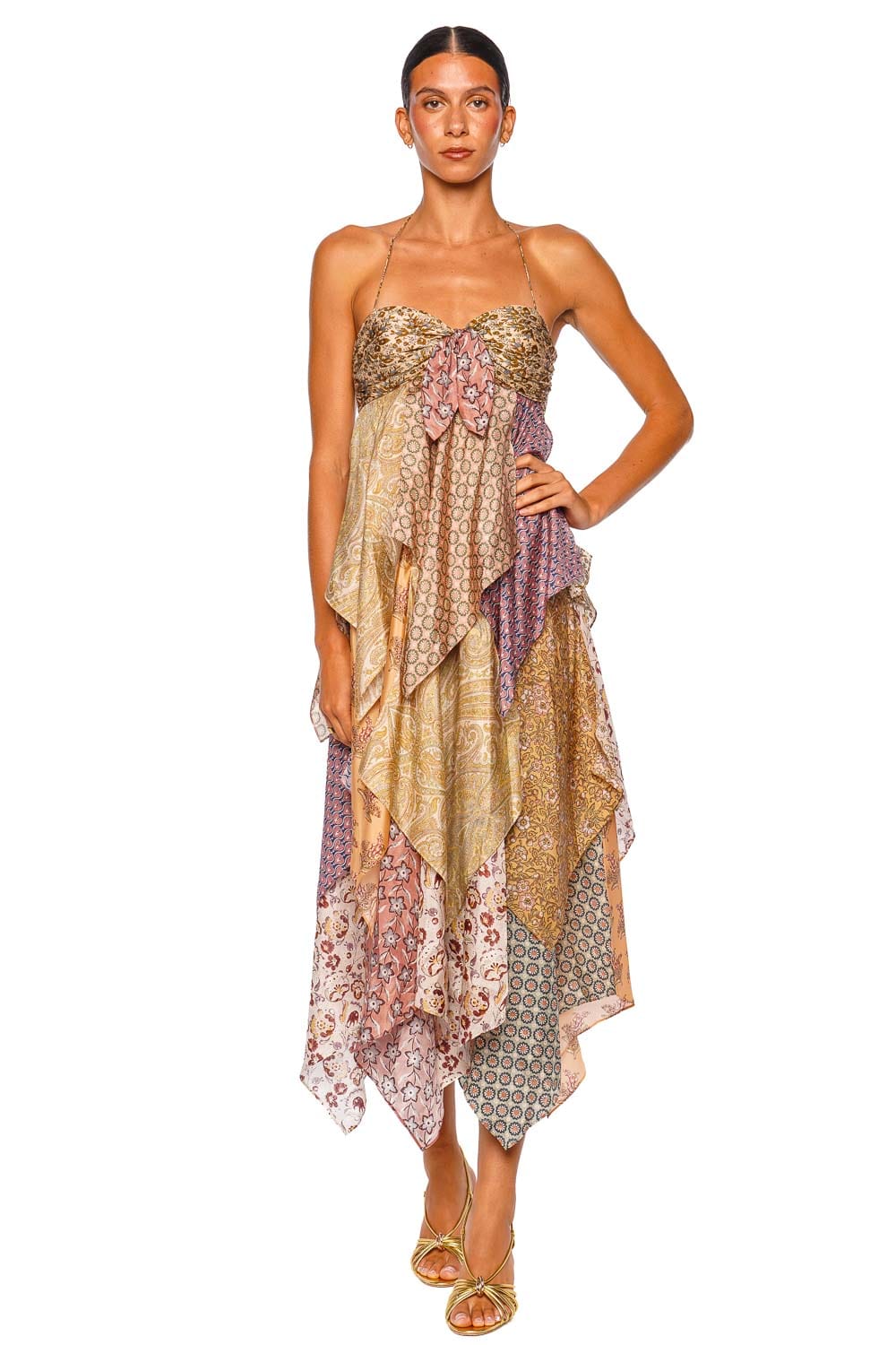 ZIMMERMANN Fairlight Scarf Halter Midi Dress
