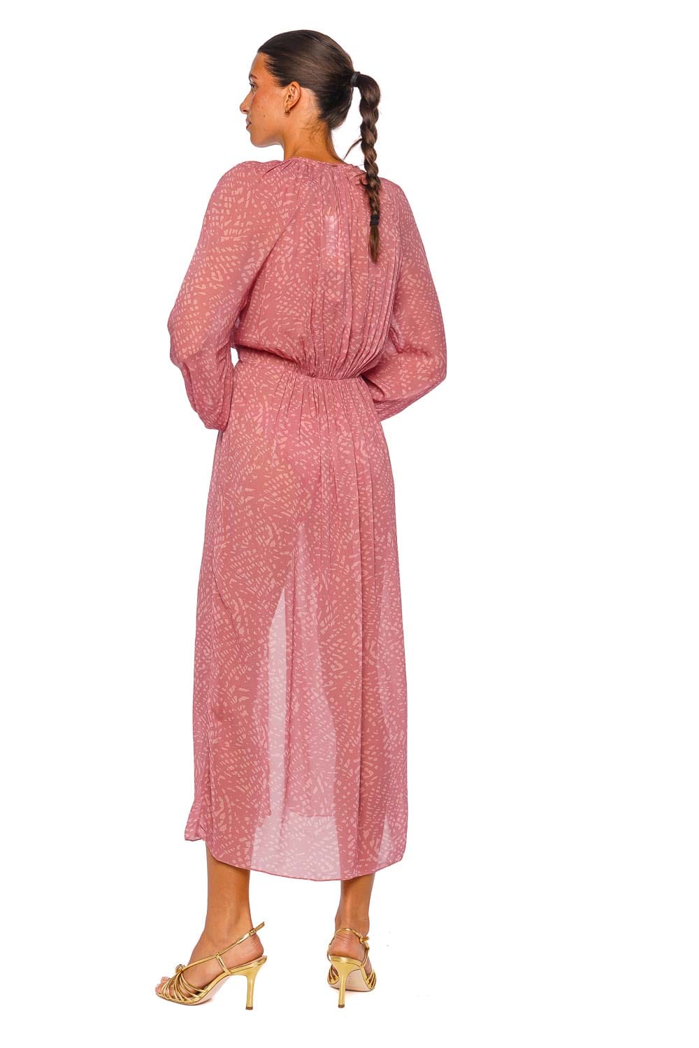 ViX Swimwear Devon Pink Long Sleeve Maxi Cover Up