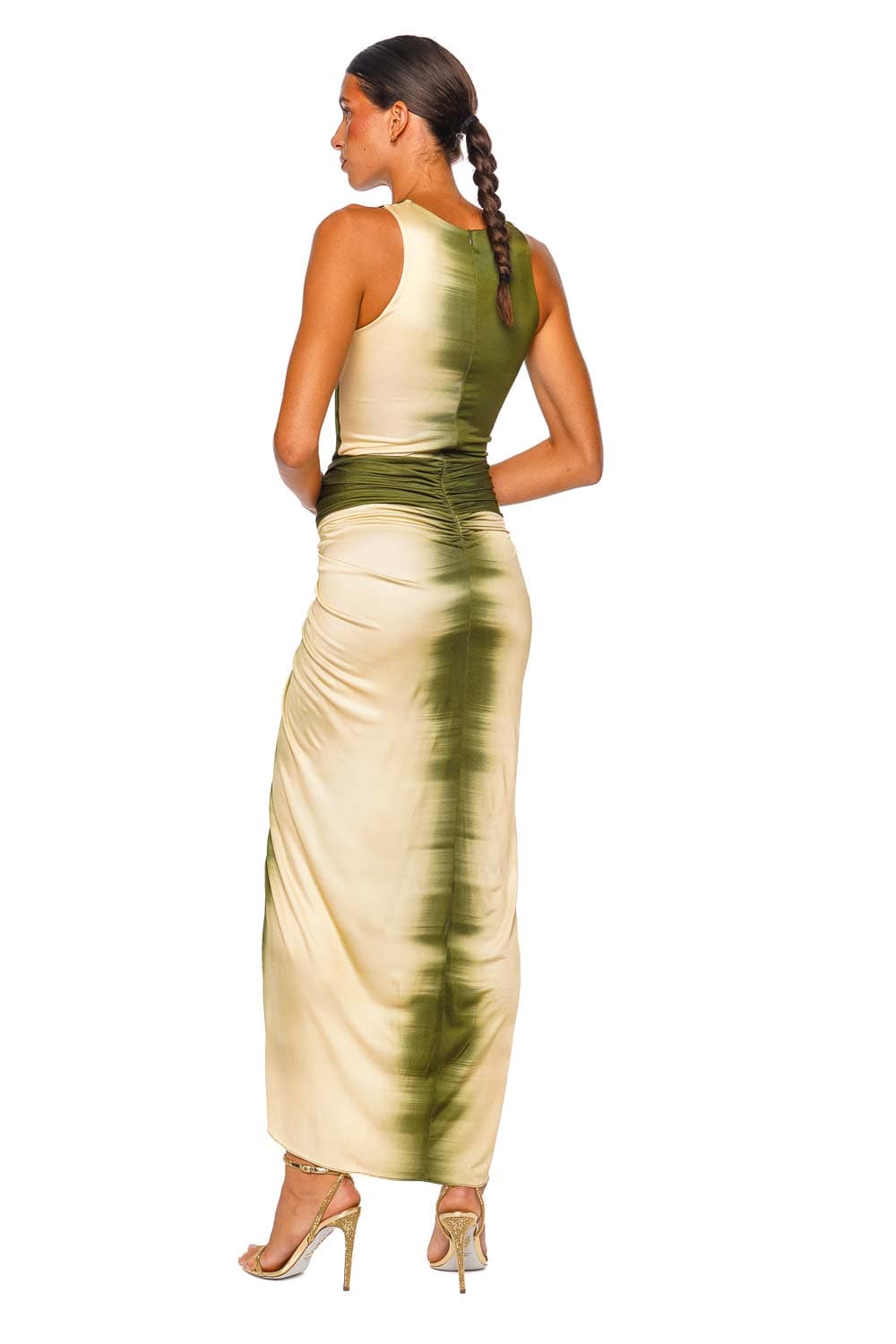 Leni Green Mirage Gathered Jersey Maxi Dress