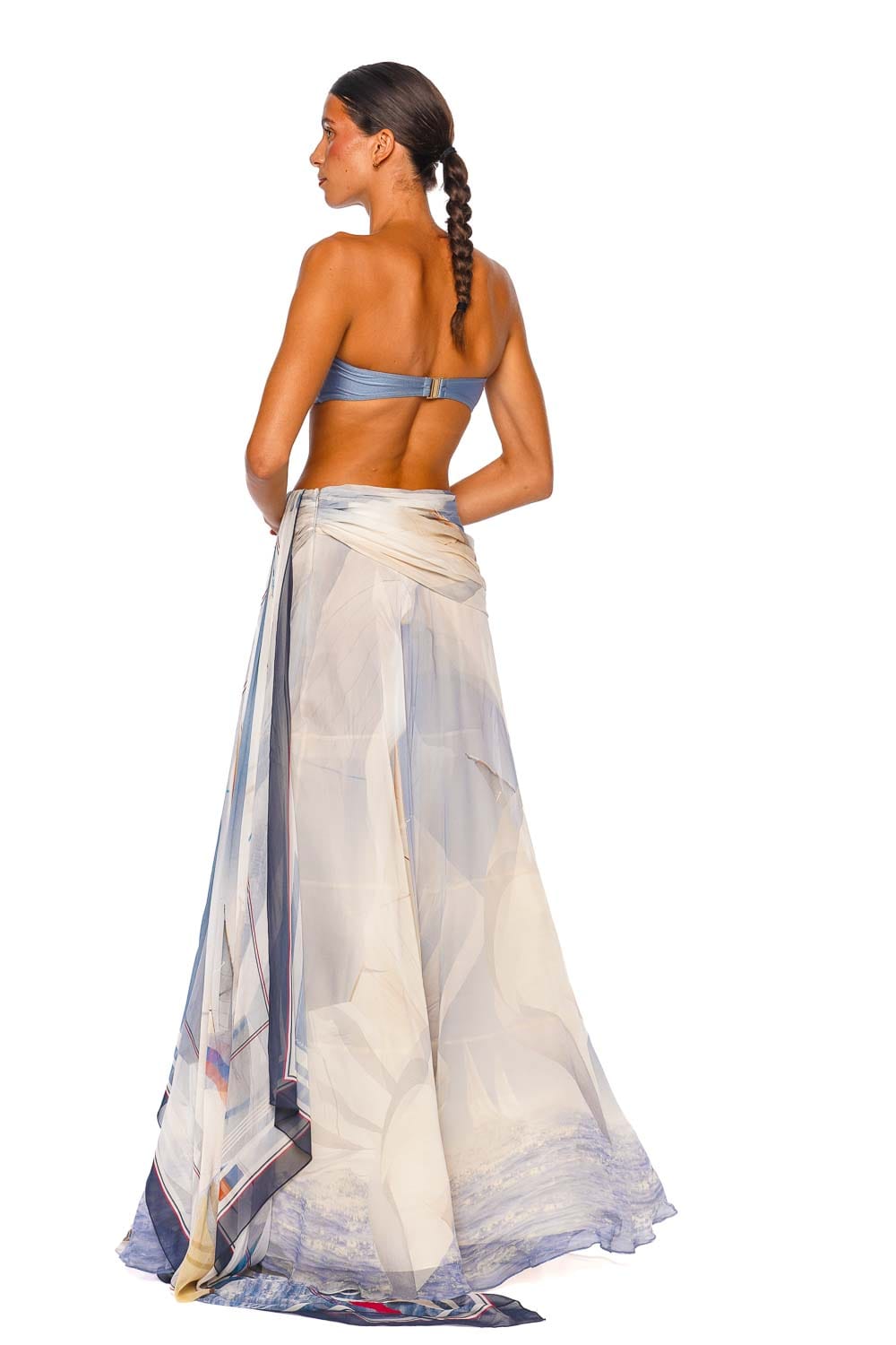 ZIMMERMANN Clash Sail Draped Silk Maxi Skirt