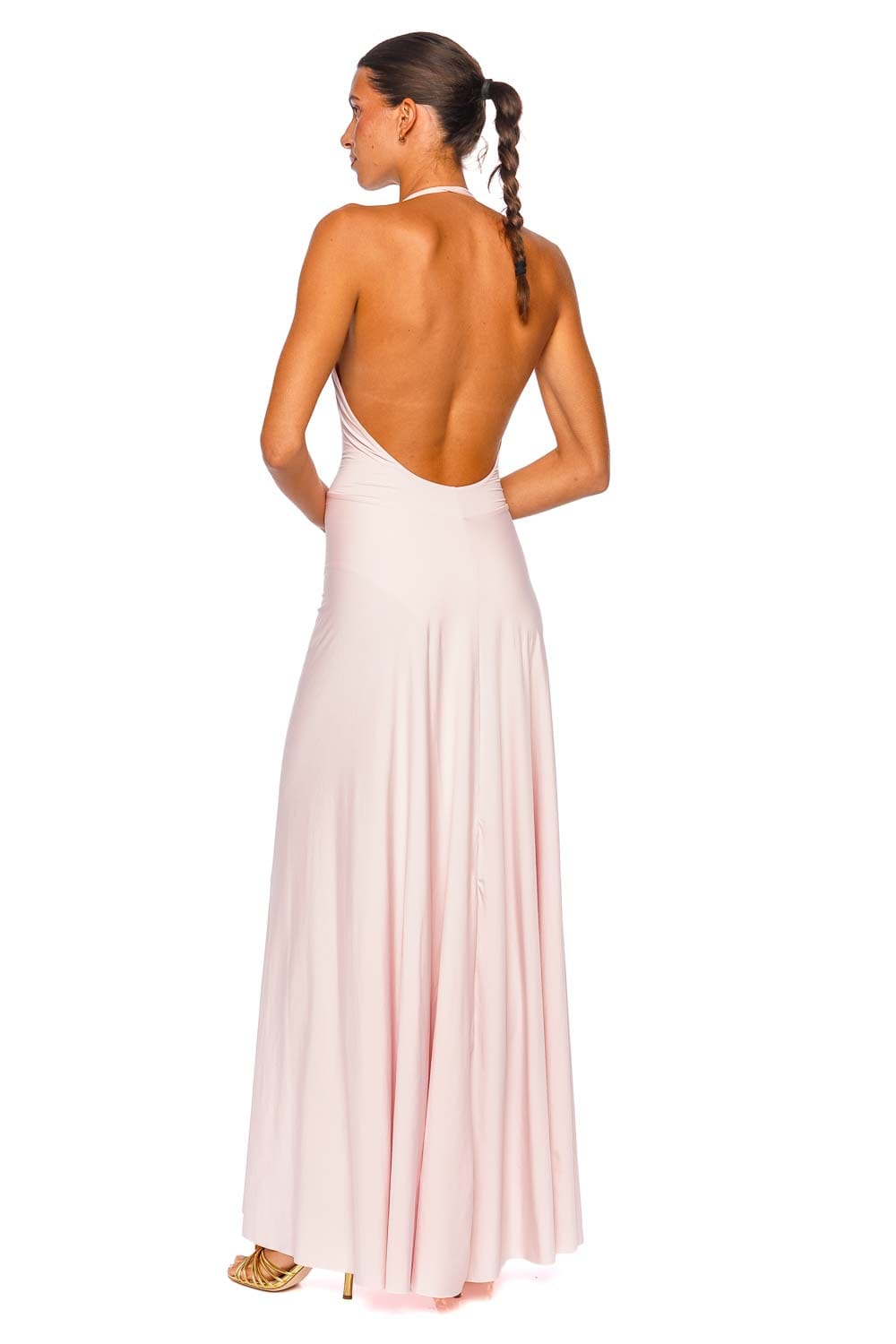 Maygel Coronel Lune Blush Halter Maxi Dress