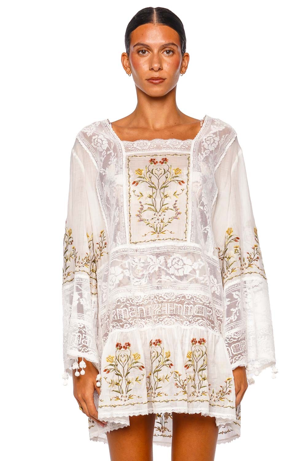 ZIMMERMANN Fairlight Embroidered Long Sleeve Mini Dress