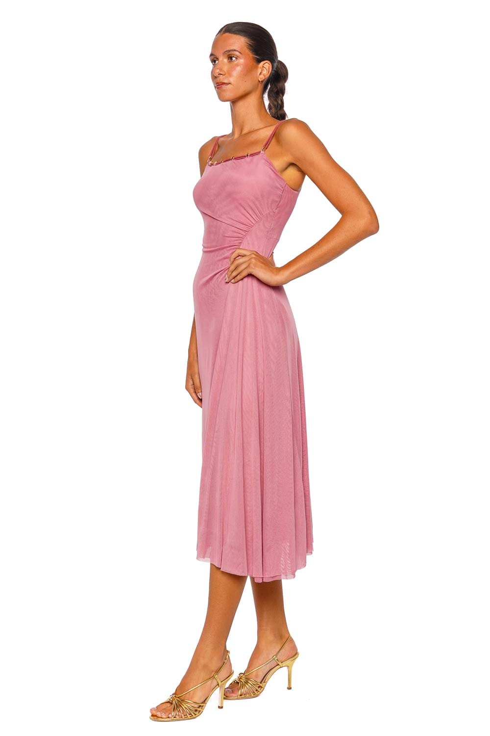 ViX Swimwear Dani Pink Strappy Midi Dress