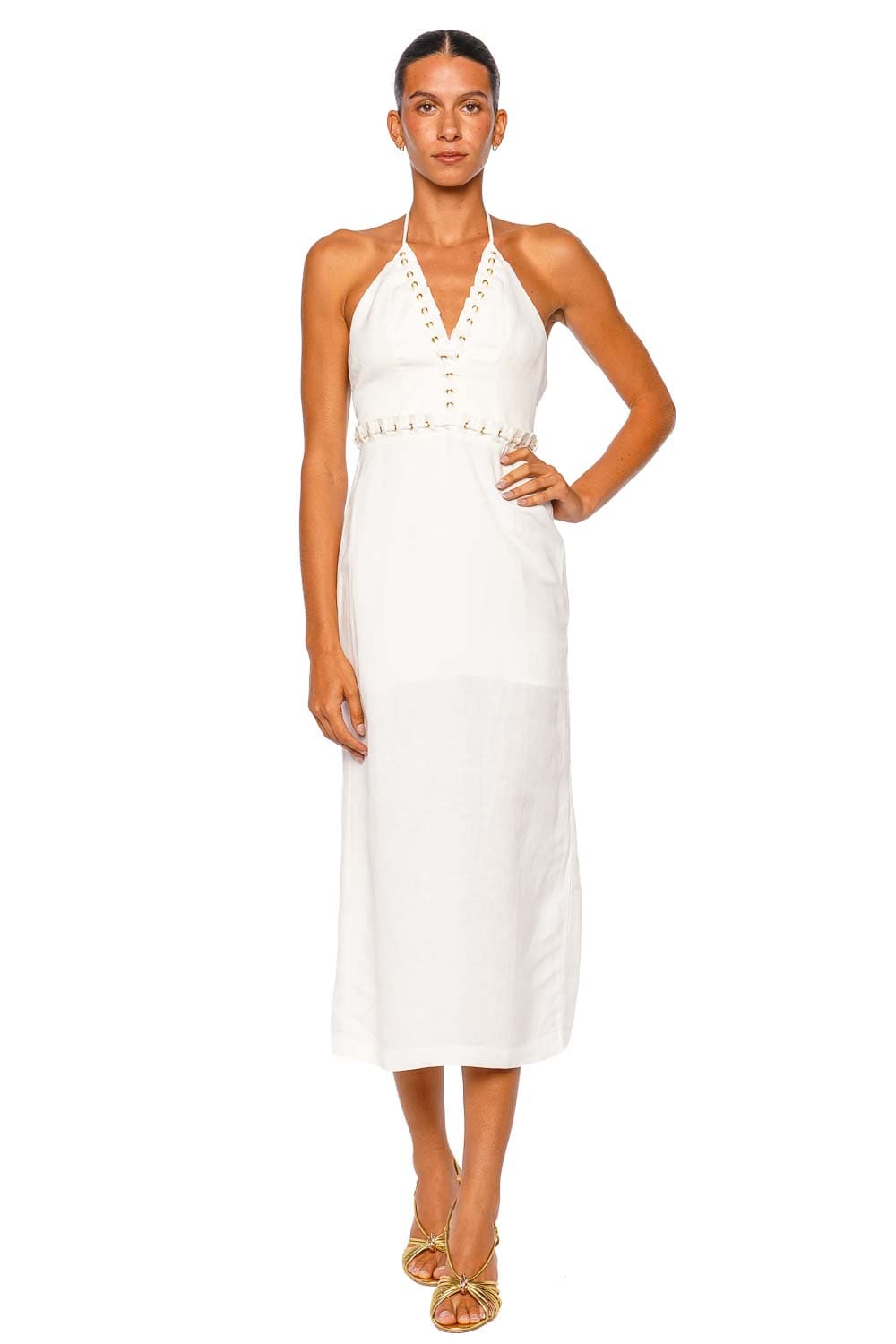 ViX Swimwear Alba Off White Halter Midi Dress