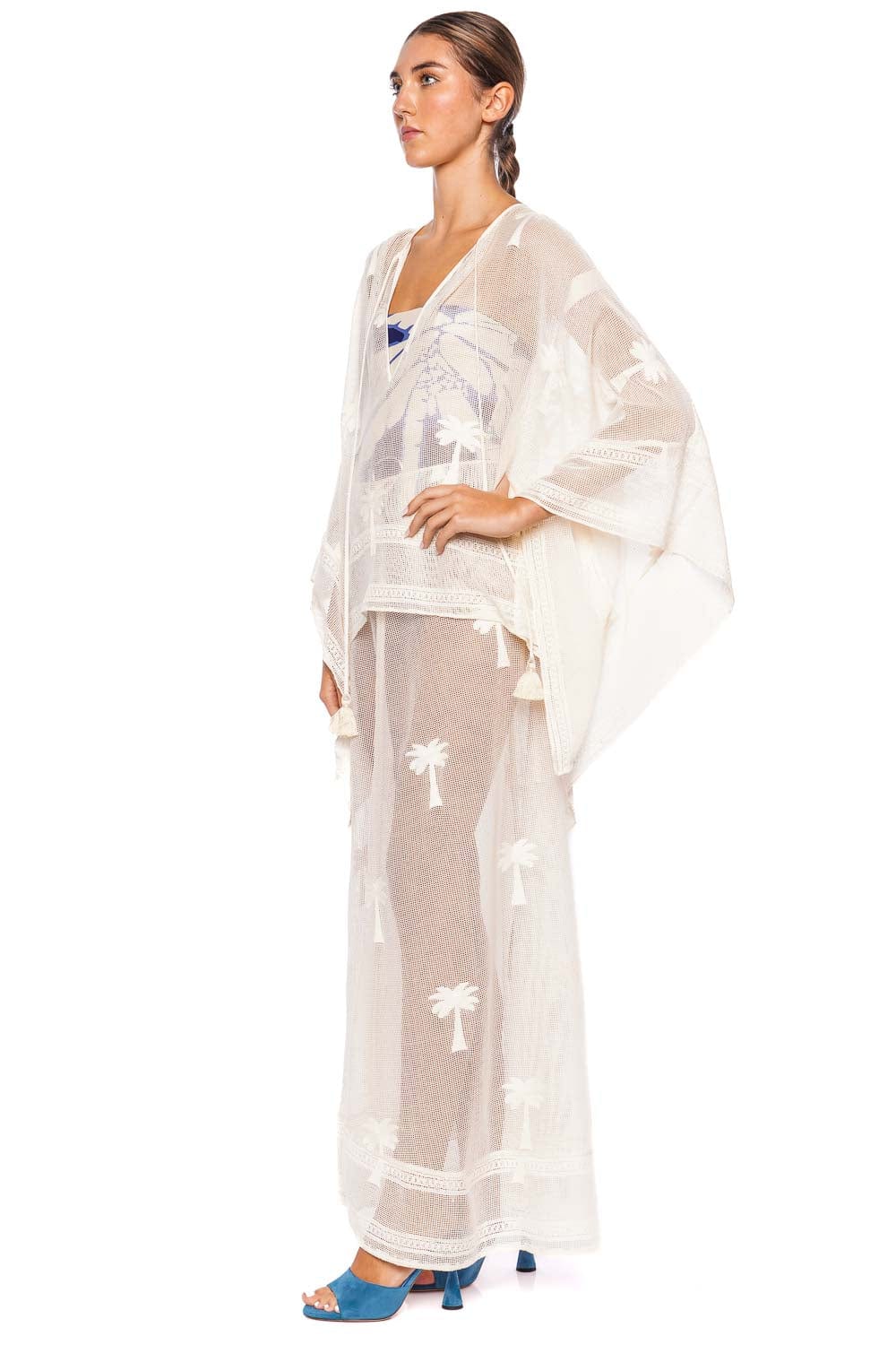 ✴︎hiand✴︎ Scalloped Wind skirt（ivory） Eco Domitille Long Embroidered Skirt | GUESS
