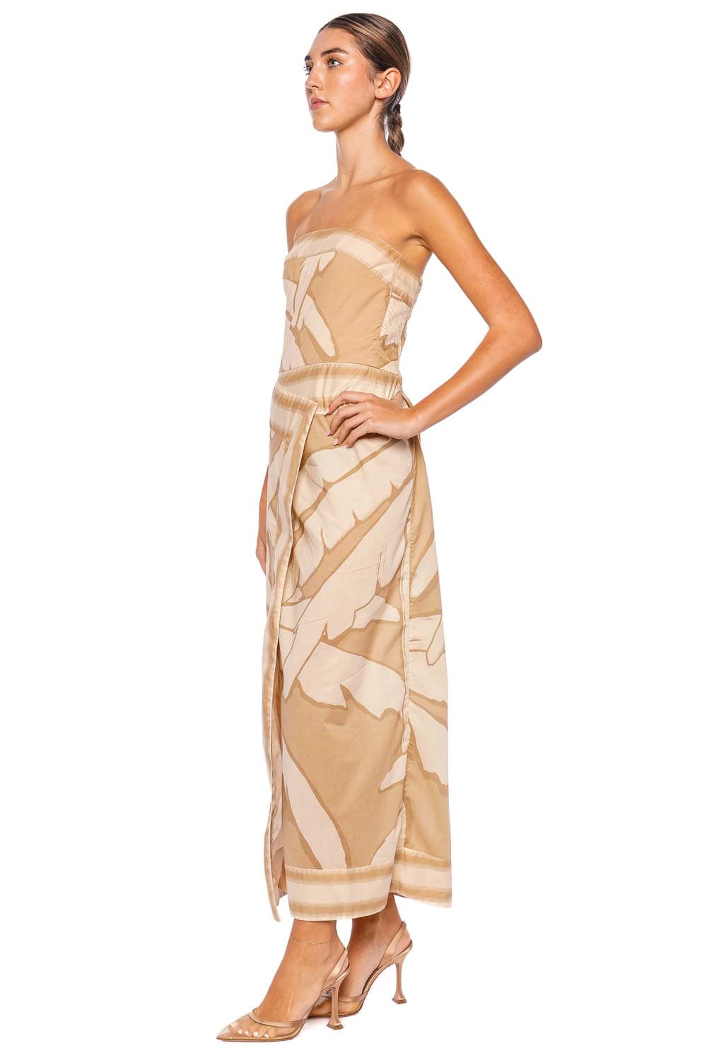 Johanna Ortiz Pontoon Afternoon Palm Print Midi Dress