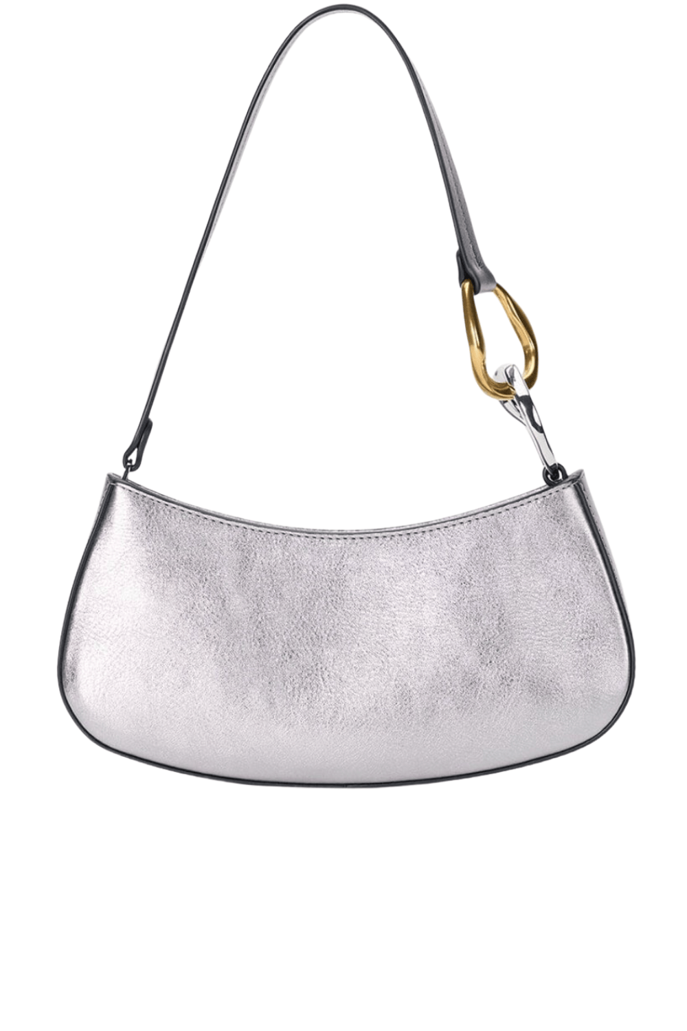 Staud Pewter Elliptical Shoulder Bag