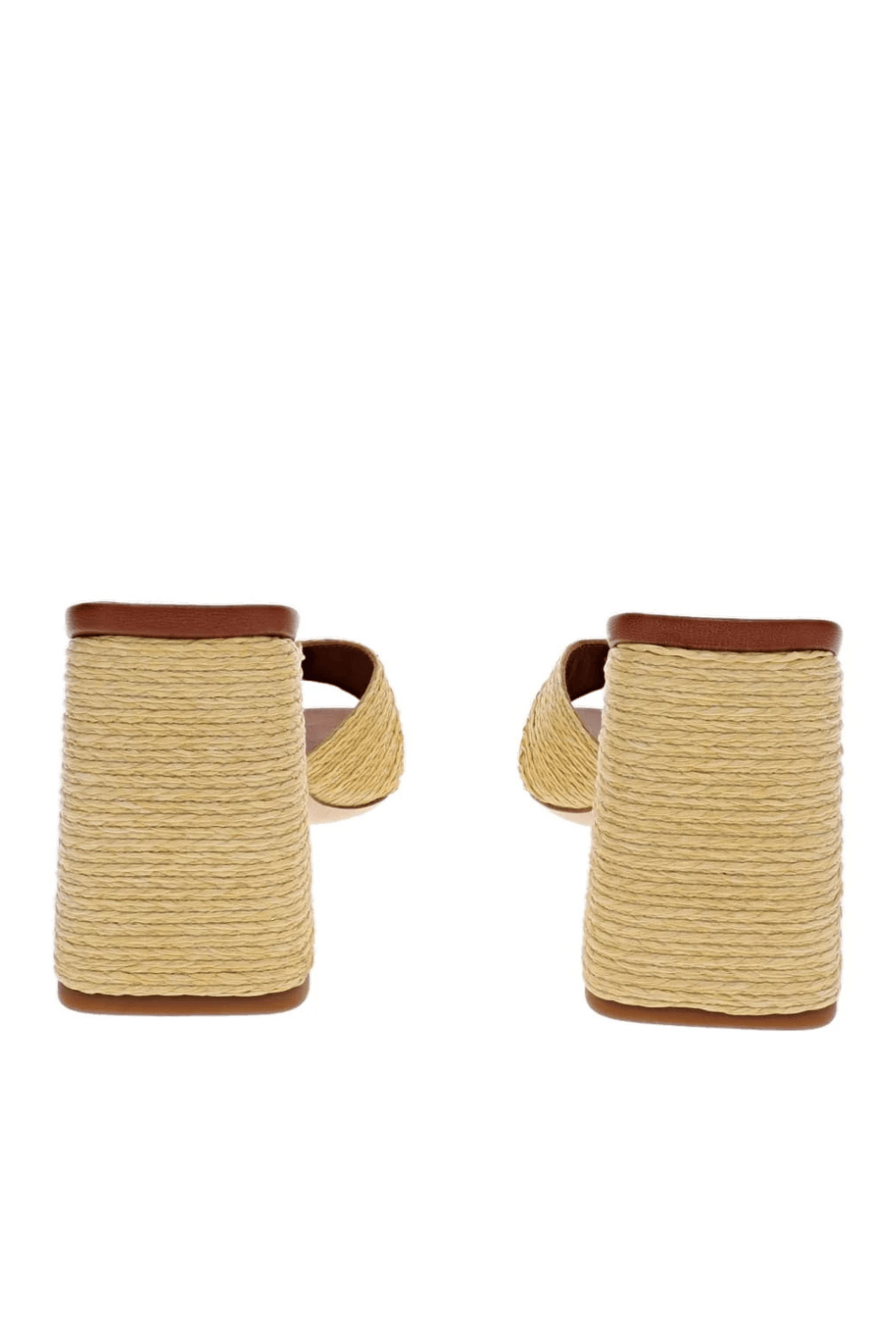 Staud Sloane Natural Raffia Block Heel Sandals