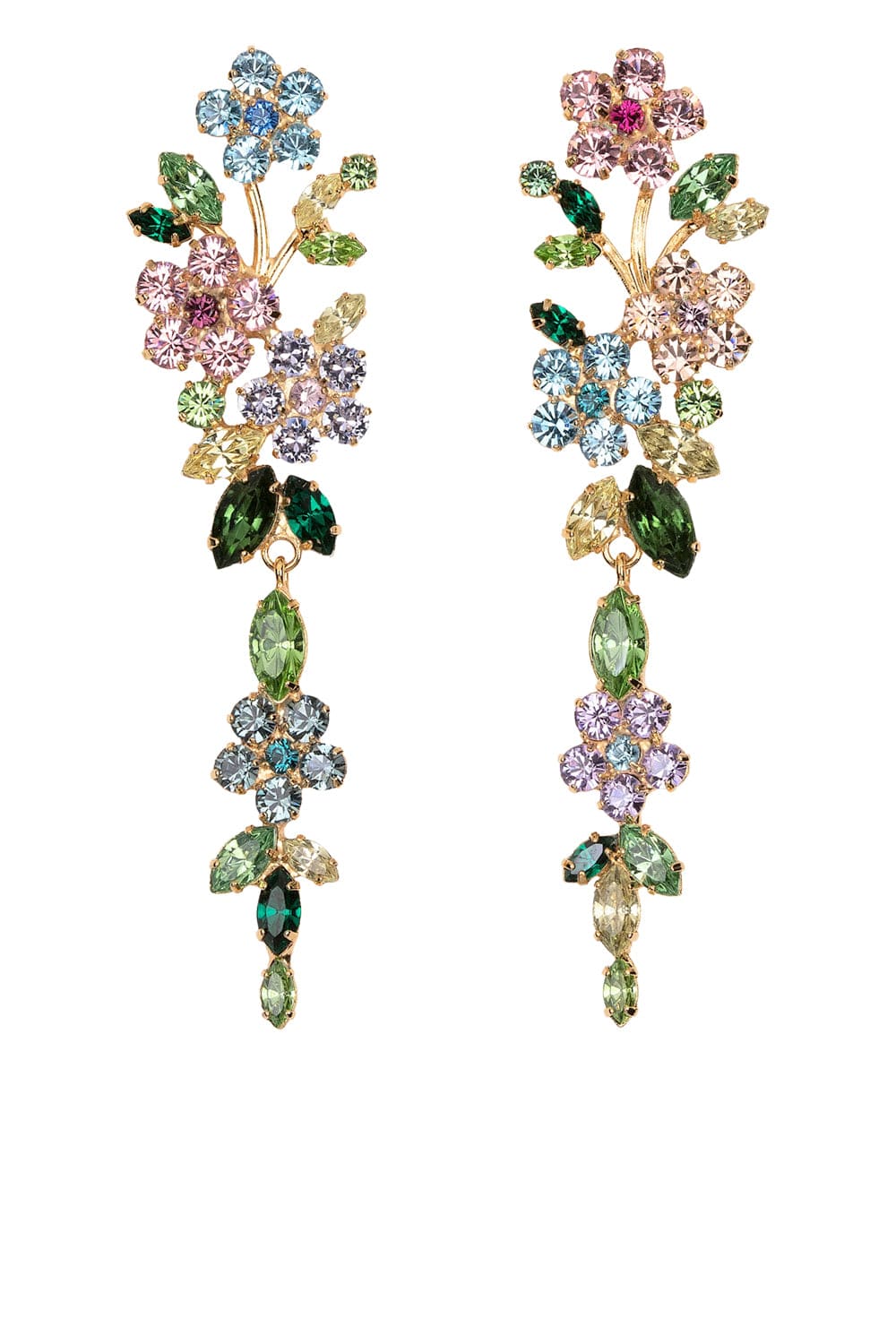 Jennifer Behr Verlee Multi Floral Crystal Drop Earrings