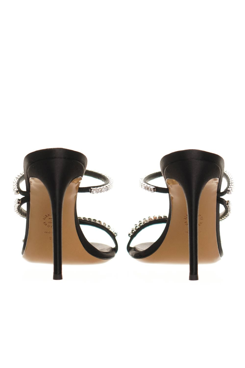 Alexandre Vauthier Crystal Embellished Black Leather Mules