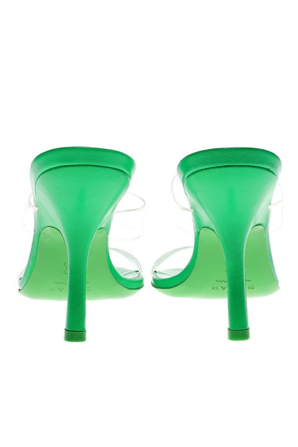 BY FAR Clara Super Green PVC Leather Heels