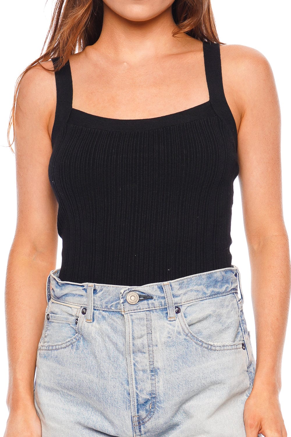 Anna Quan Lily Raven Rib Knit Tank Top