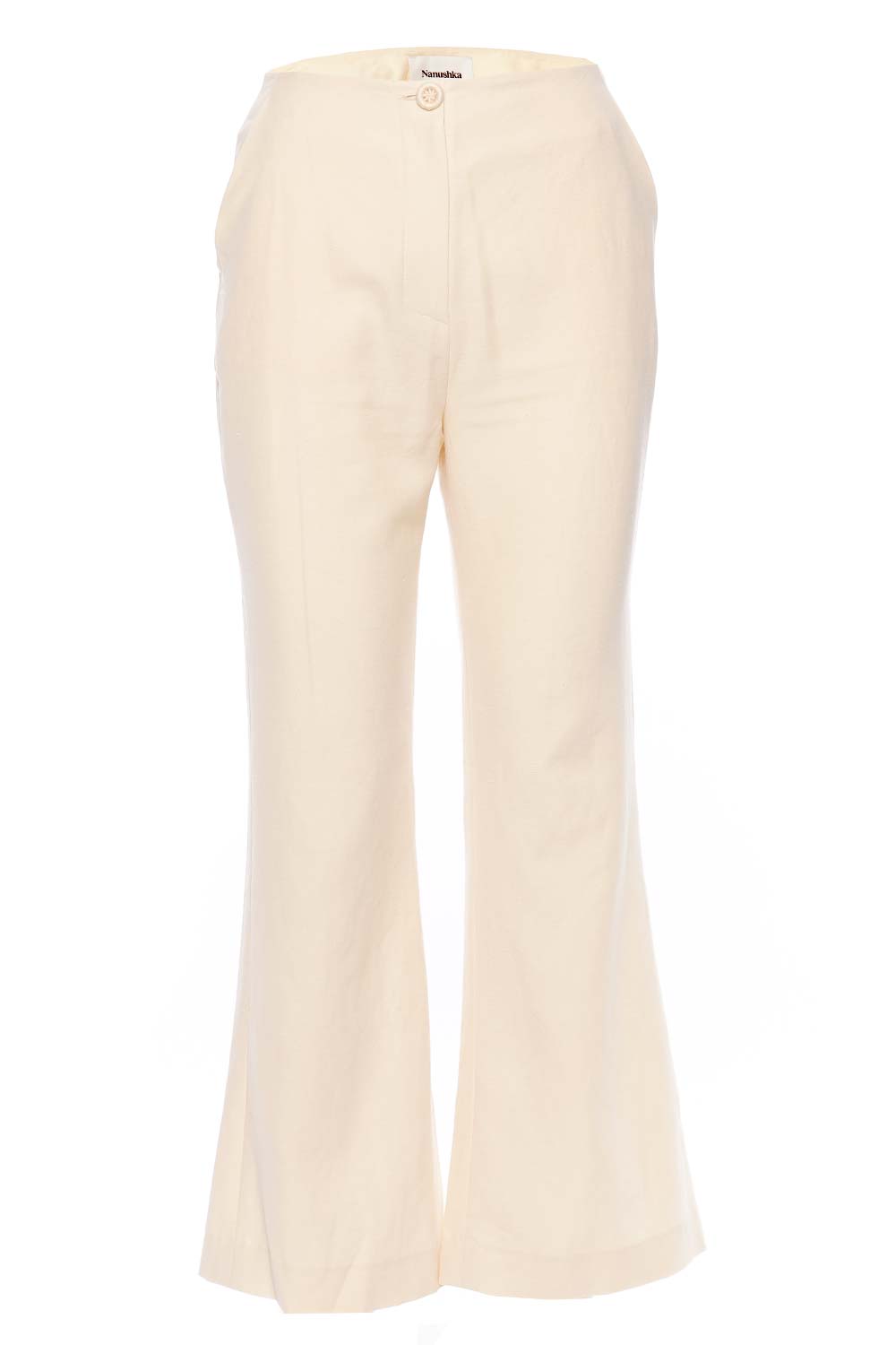 NANUSHKA Beata Creme Linen Flared Pants