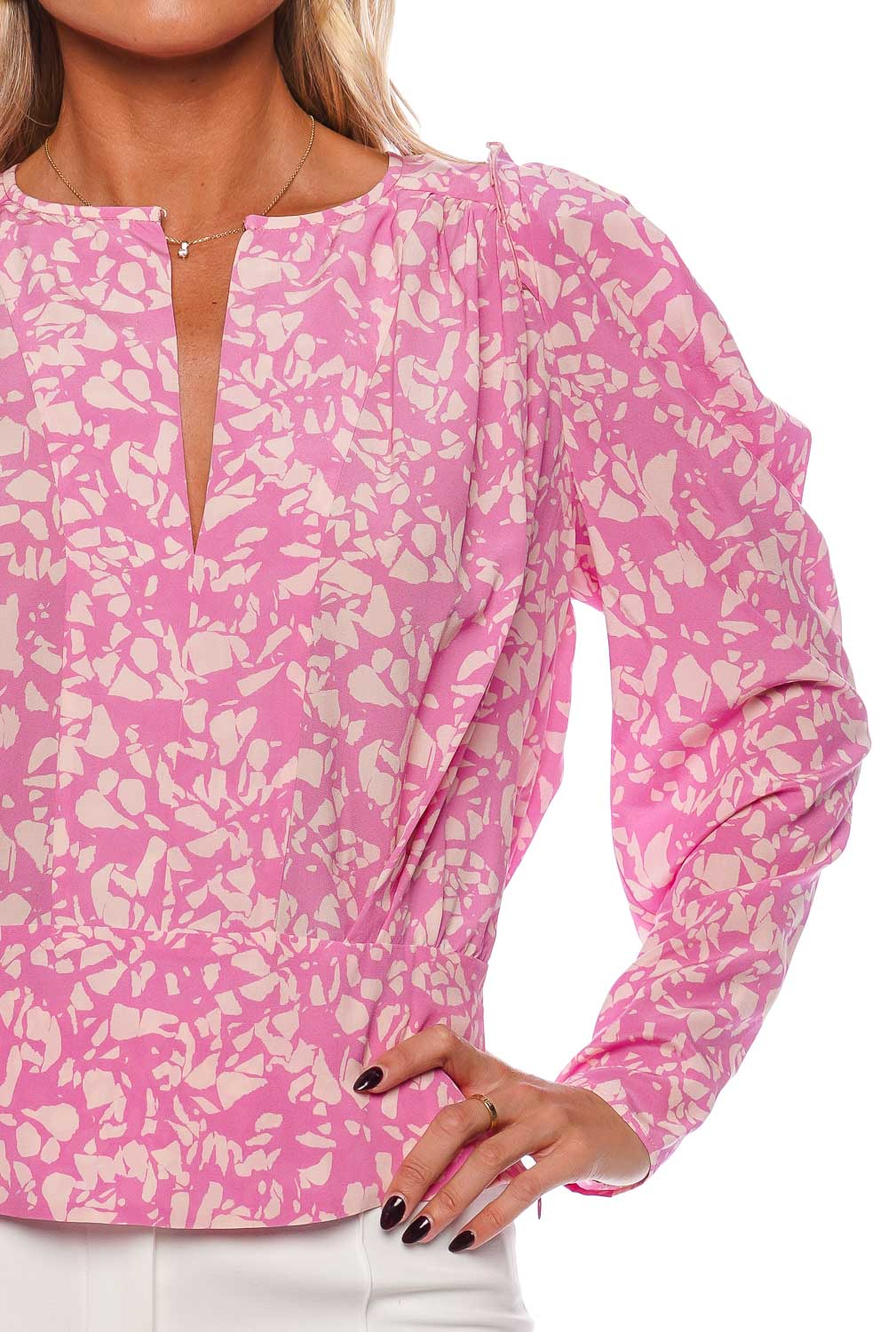Isabel Marant Zarga Pink Floral Silk Blend Top