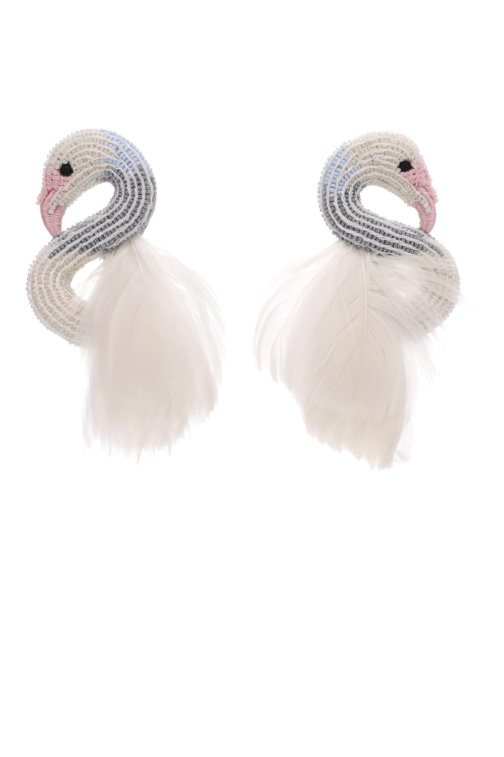 Mignonne Gavigan Swan Beaded Feather Earrings