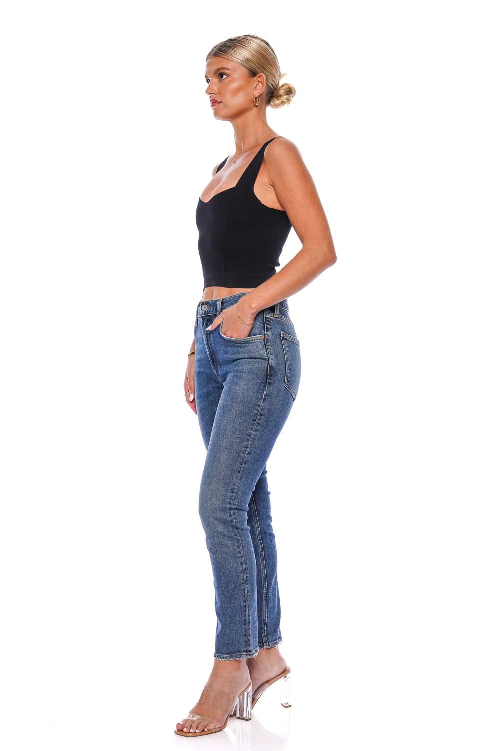 AGOLDE Willow Mid Rise Slim Crop Jeans