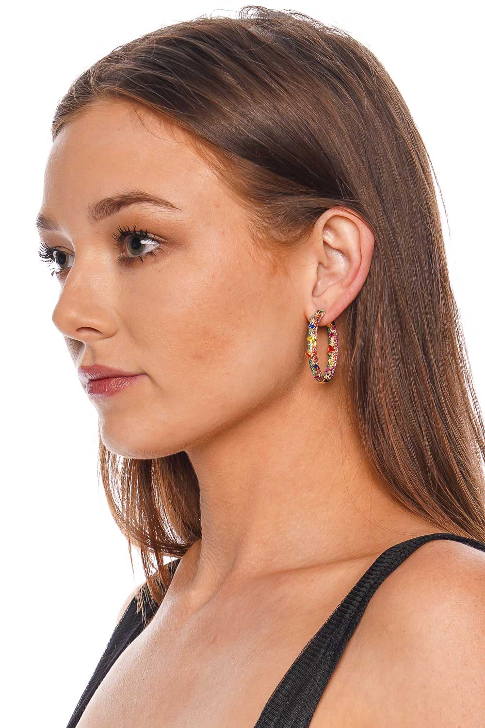 Nickho Rey Electric 14K Gold-Vermeil Crystal Hoop Earrings